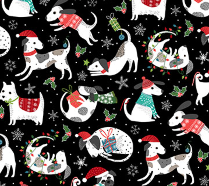 Santa Dog Toss in Black - Weave & Woven