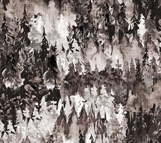 Watercolour Forest in Brown - Weave & Woven