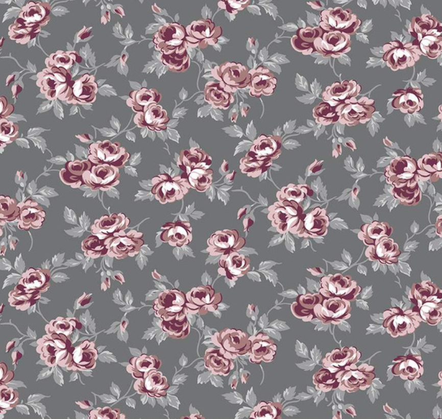Exquisite Flowers in Charcoal - Weave & Woven
