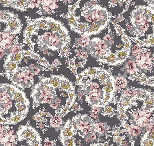 Exquisite Paisley in Charcoal | Metallic - Weave & Woven