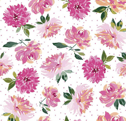 Lucy June Flowers on White - Weave & Woven