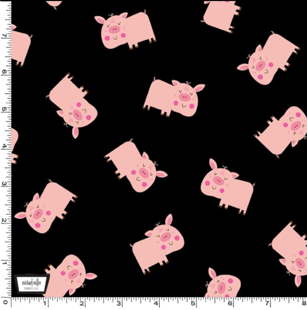 Mini Pigs on Black - Weave & Woven