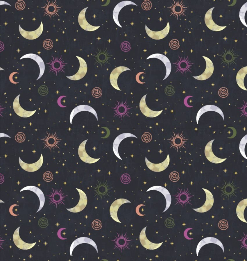 Crescent Moon on Black | Metallic Gold - Weave & Woven