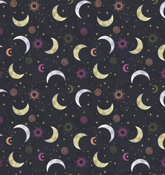 Crescent Moon on Black | Metallic Gold - Weave & Woven