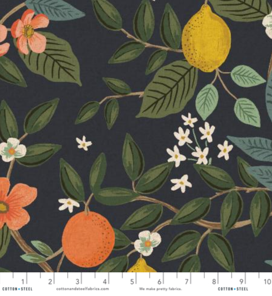 Citrus Grove in Navy | Canvas - Weave & Woven