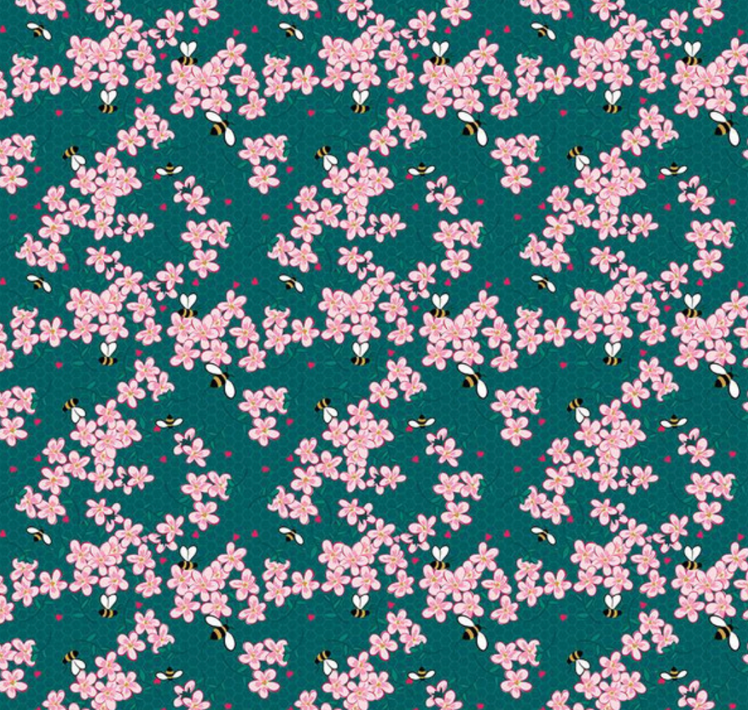 Mint for You Floral in Teal | Metallic Gold