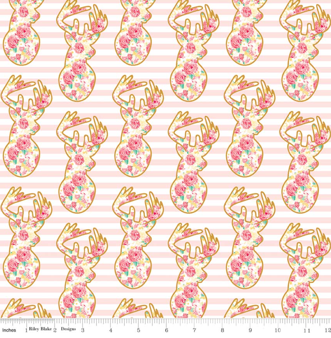 Deer in Pink ~ Metallic - Weave & Woven
