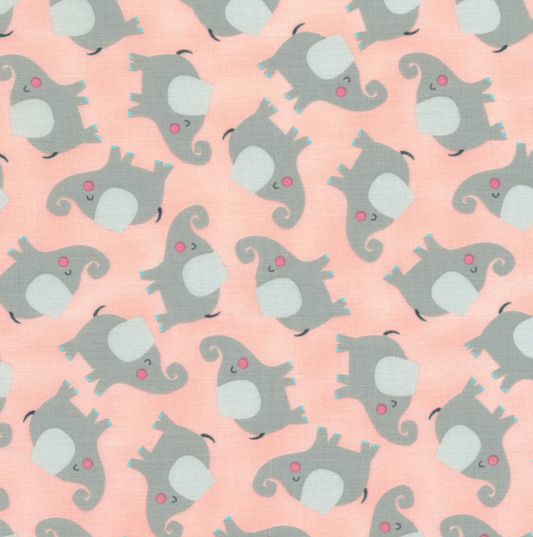 Baby Elephants in Peach - Weave & Woven