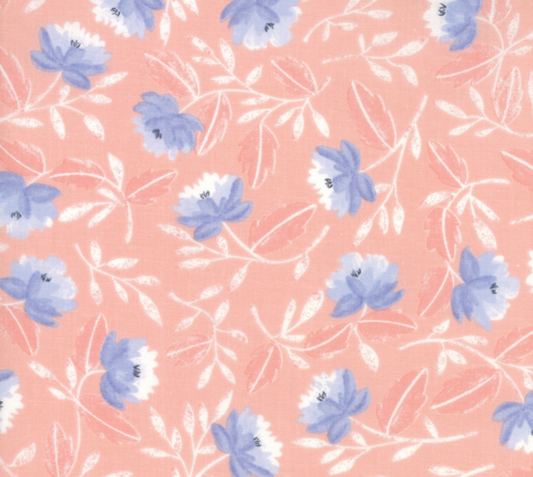 Twilight White Peony in Coral - Weave & Woven