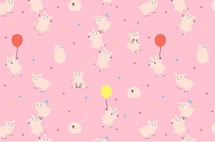 Flying Pigs on Pink ~ Double Gauze - Weave & Woven