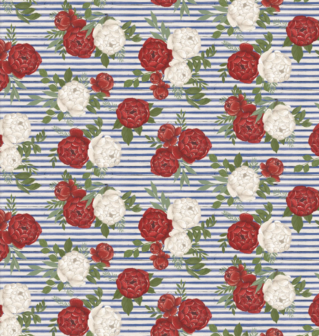 Rose Bloom Stripe