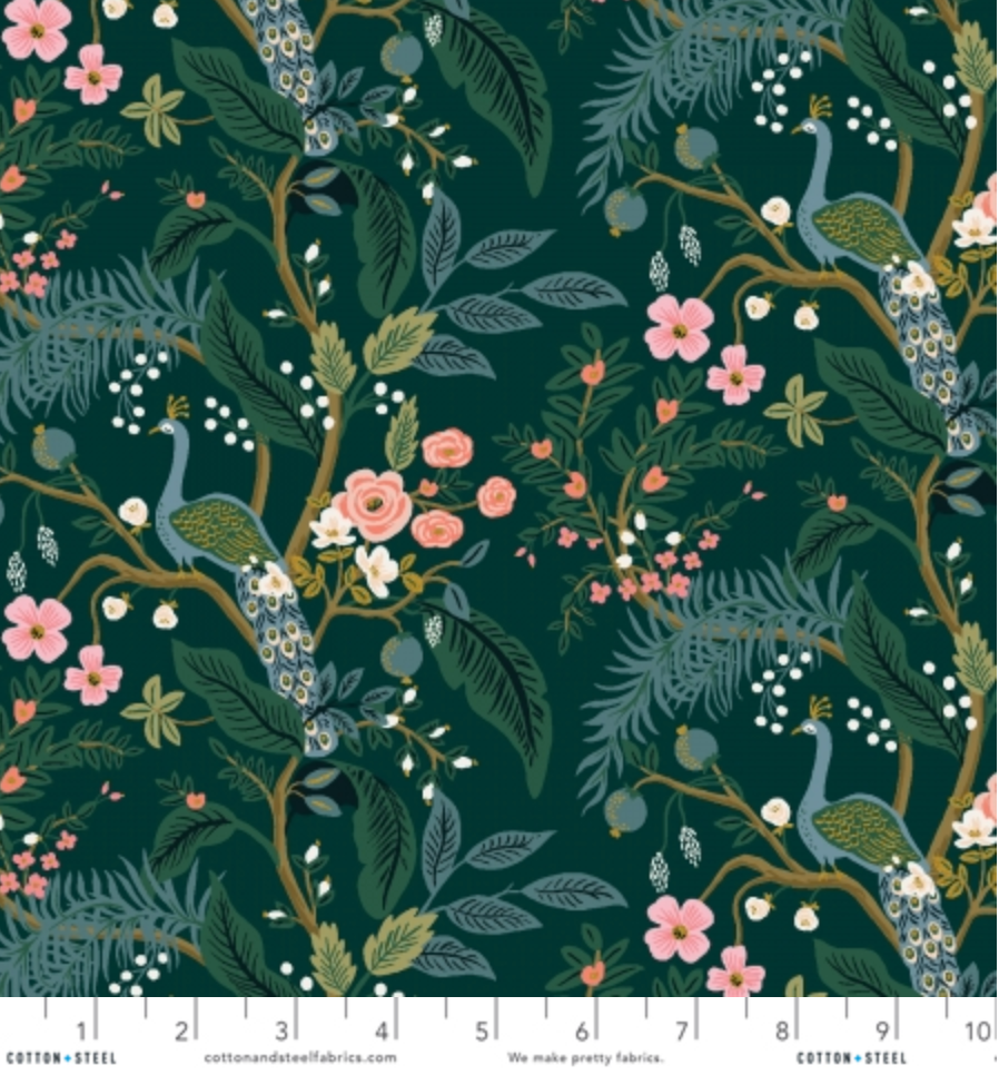 Peacock Garden in Hunter | Metallic Gold