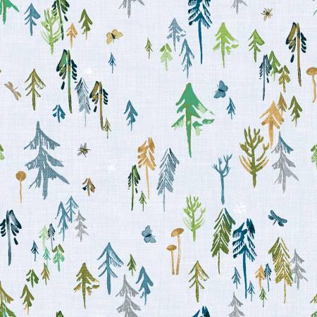 Forest on Mist Grey - Weave & Woven