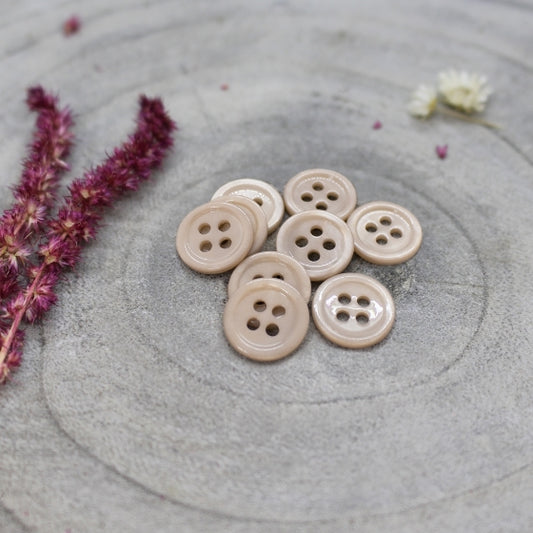 Bliss Buttons in Blush | 11mm - Weave & Woven