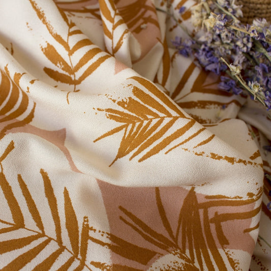 Canopy in Ochre | Viscose Crepe Fabric - Weave & Woven