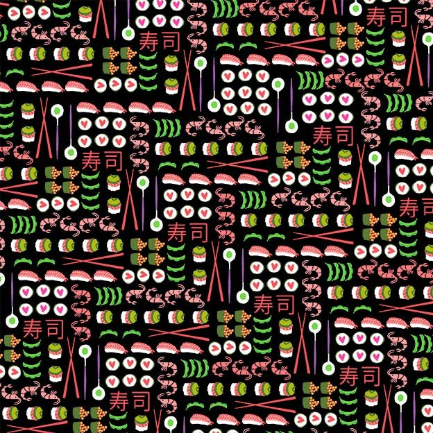 Sushi on Black - Weave & Woven