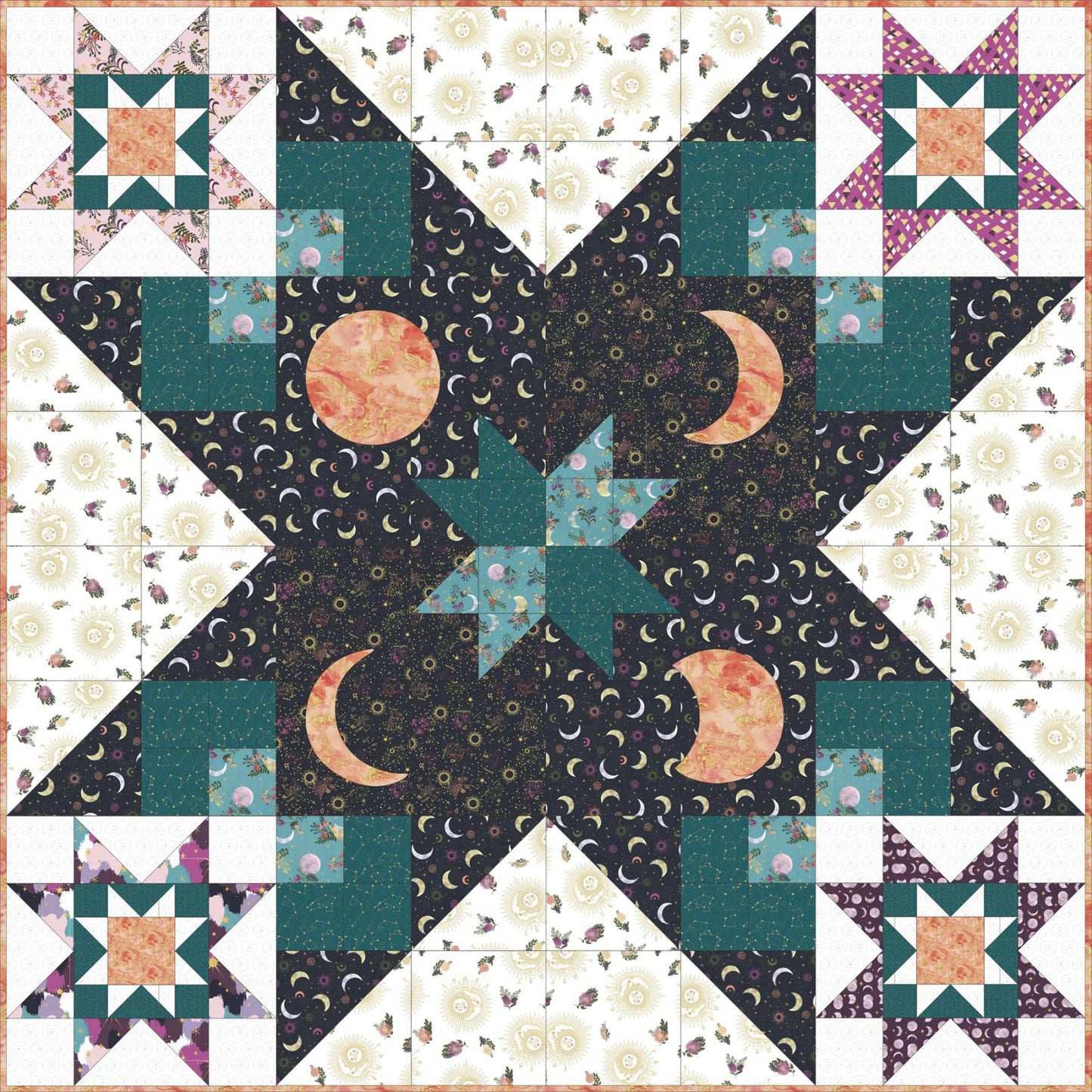 Crescent Moon on Black | Metallic Gold - Weave & Woven