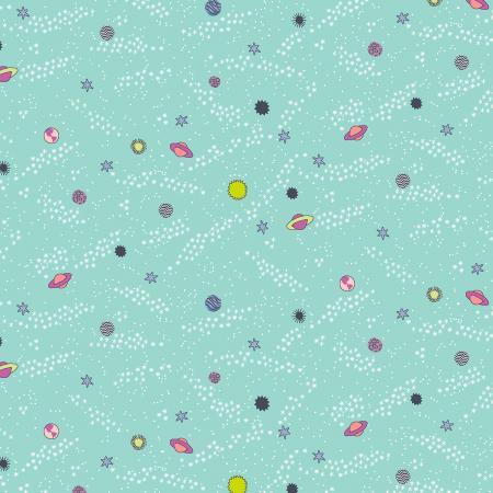Rogue Planets on Light Teal - Weave & Woven
