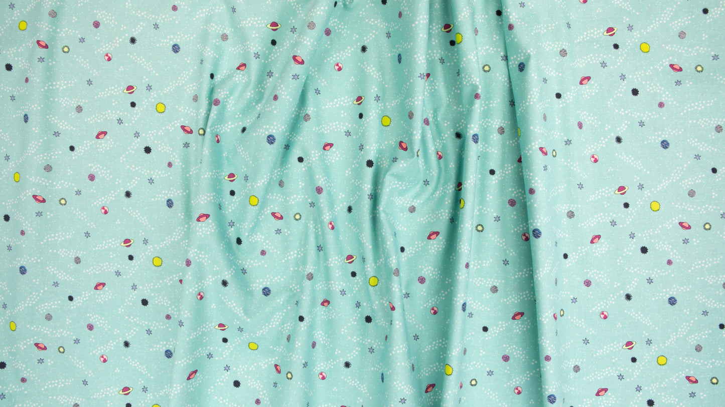 Rogue Planets on Light Teal - Weave & Woven