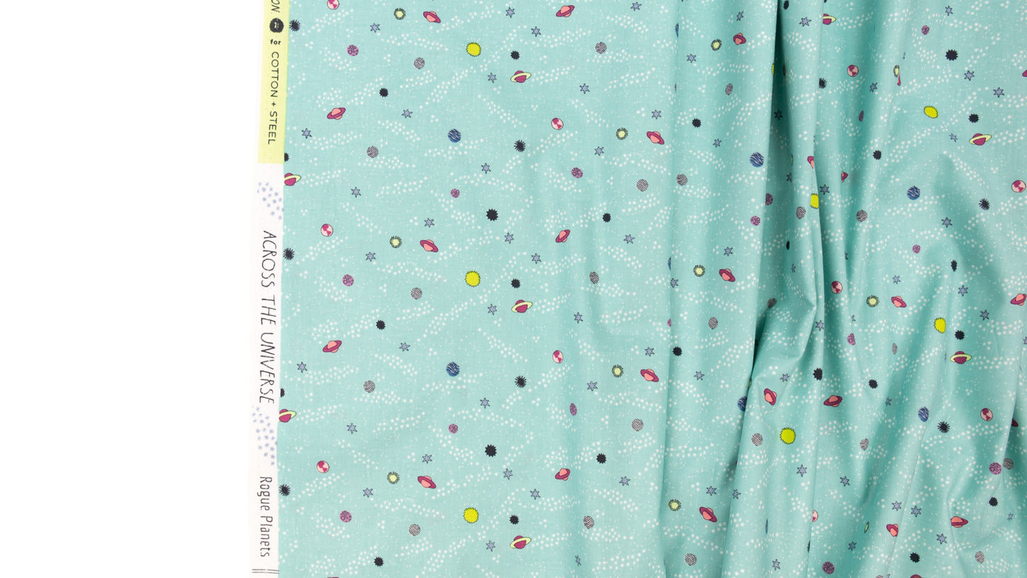 Rogue Planets on Light Teal - Weave & Woven