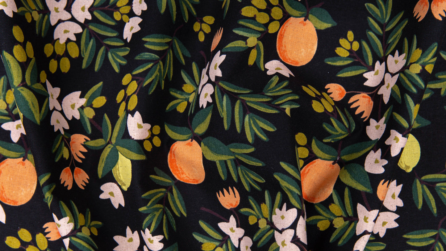 Citrus Floral in Black | Canvas