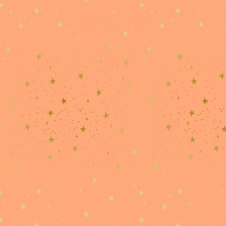 Stars in Peach | Metallic - Weave & Woven