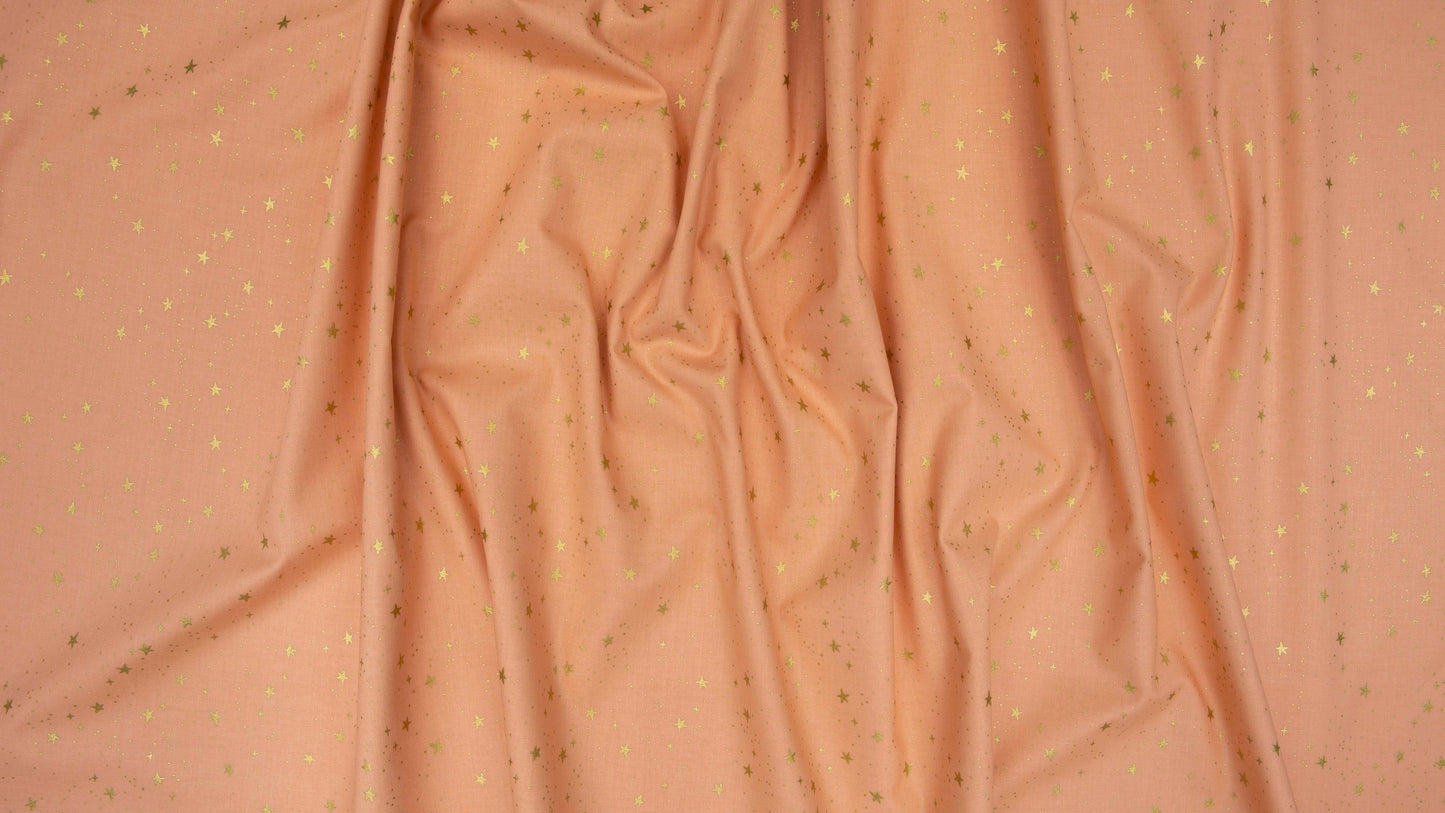Stars in Peach | Metallic - Weave & Woven