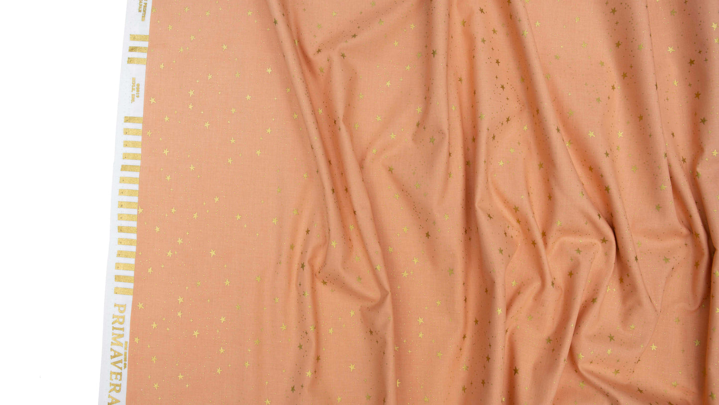 Stars in Peach | Metallic - Weave & Woven