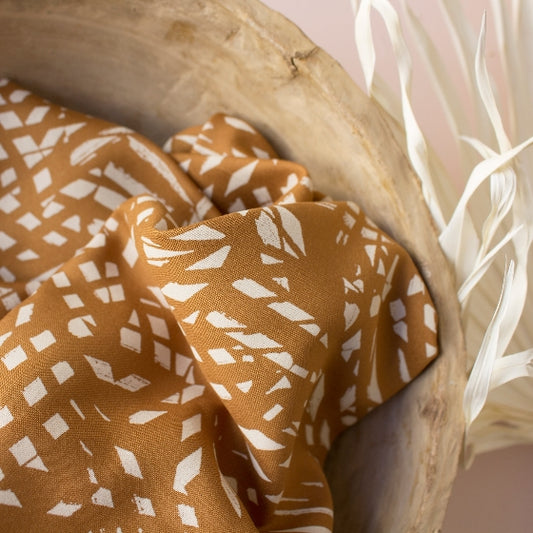 Shade in Ochre | Rayon Viscose Fabric - Weave & Woven