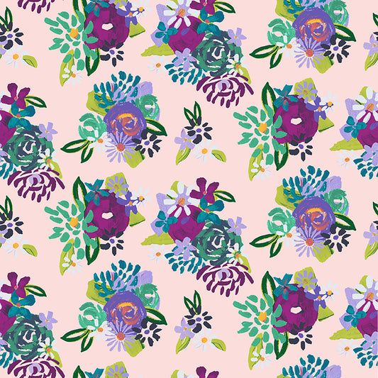 Floral Bouquets on Light Pink - Weave & Woven