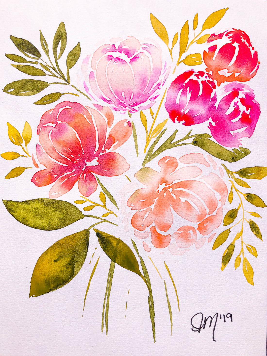 Watercolour Stem Bouquets