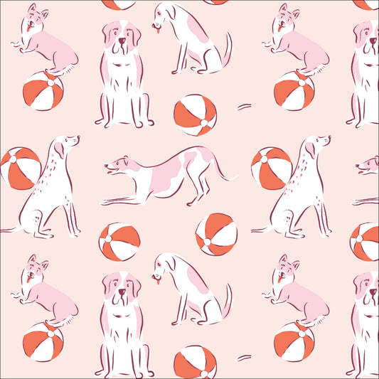 Beach Ball Dogs in Pink | Organic