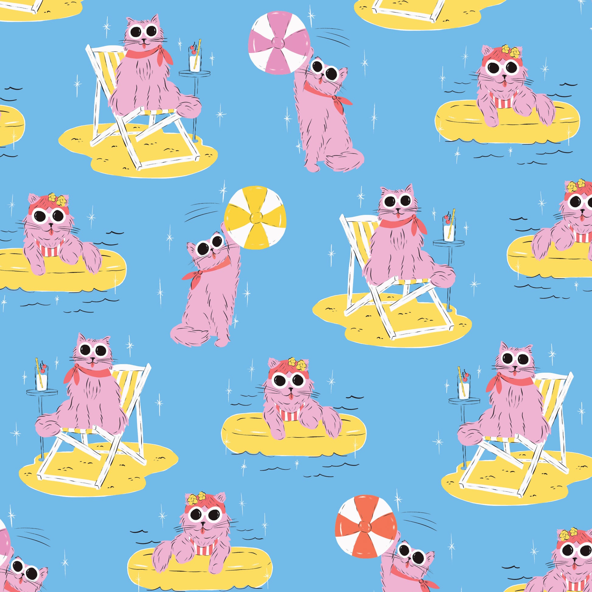 Pool Pawty in Blue | Organic - Weave & Woven