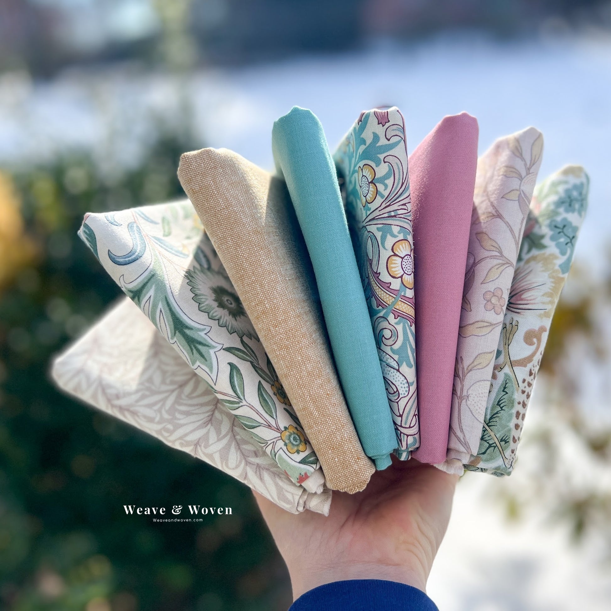 Blushing Strawberry Thief, William Morris & Co.  | Fat Quarter Bundle - Weave & Woven