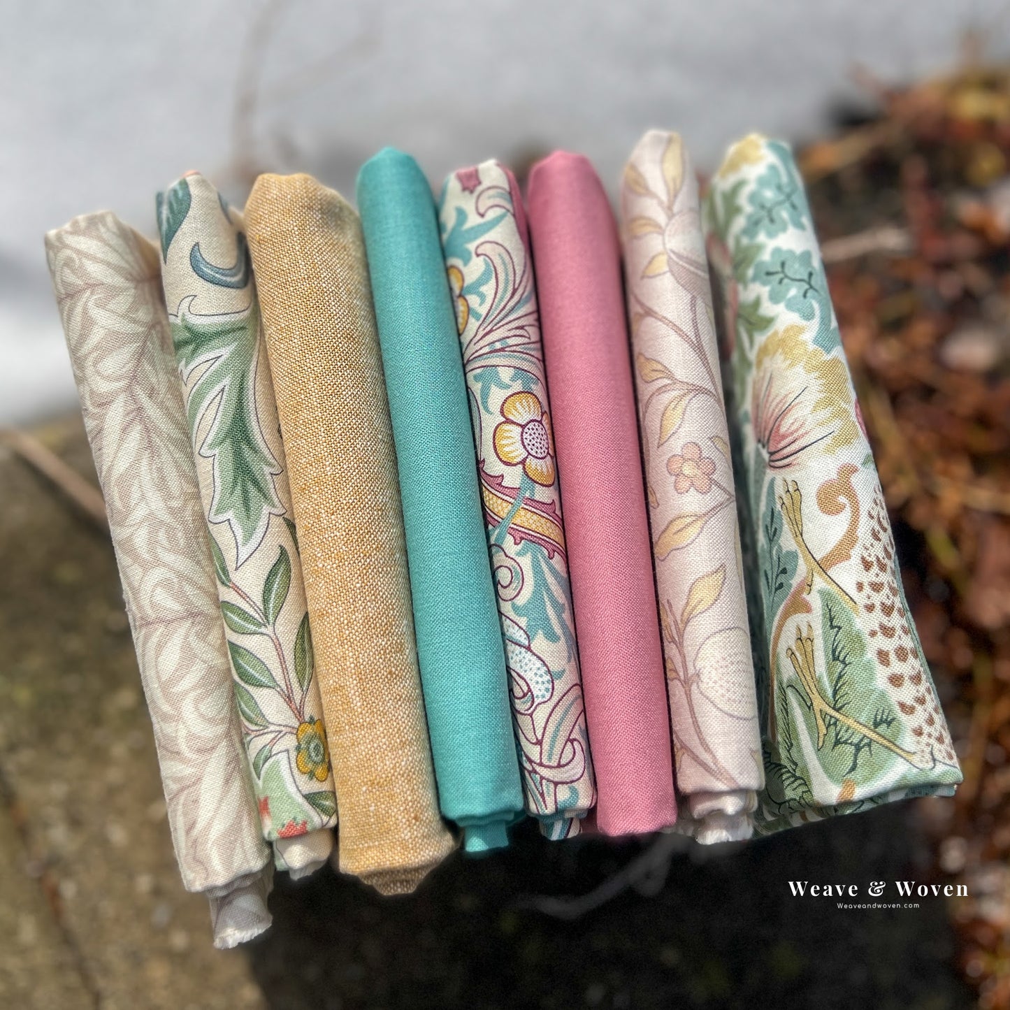 Blushing Strawberry Thief, William Morris & Co.  | Fat Quarter Bundle - Weave & Woven