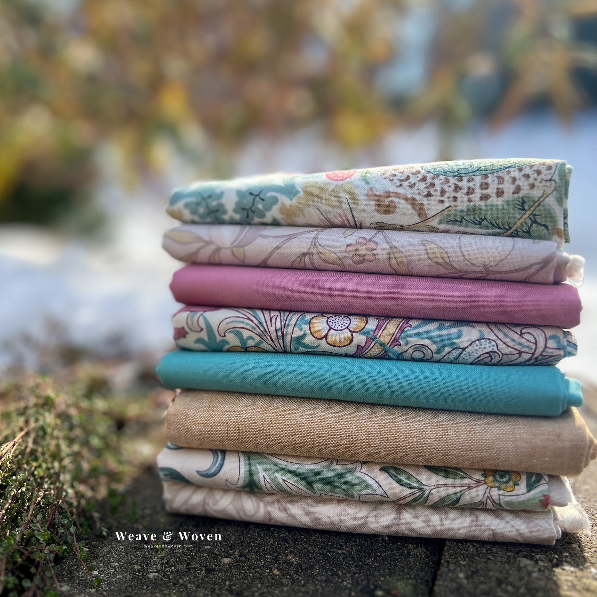 Blushing Strawberry Thief, William Morris & Co.  | Fat Quarter Bundle - Weave & Woven