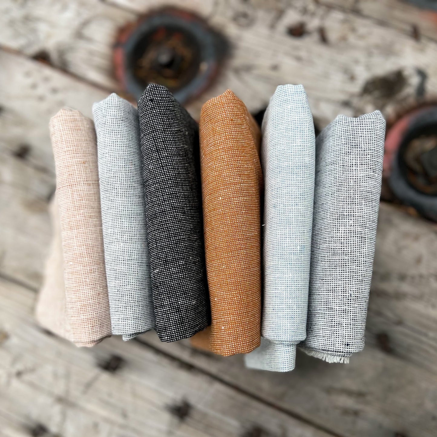 Autumn Morning Texture Bundle | Essex Yarn Dye Homespun | Fat Quarter Bundle
