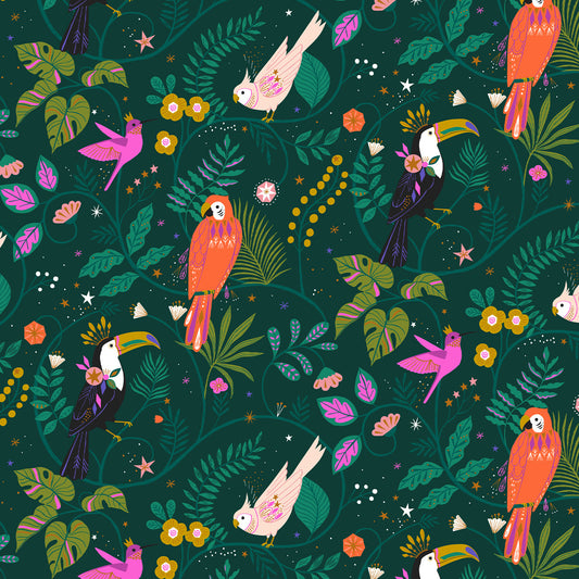 Luxe Tropical Birds | Metallic Gold | Remnant 6"