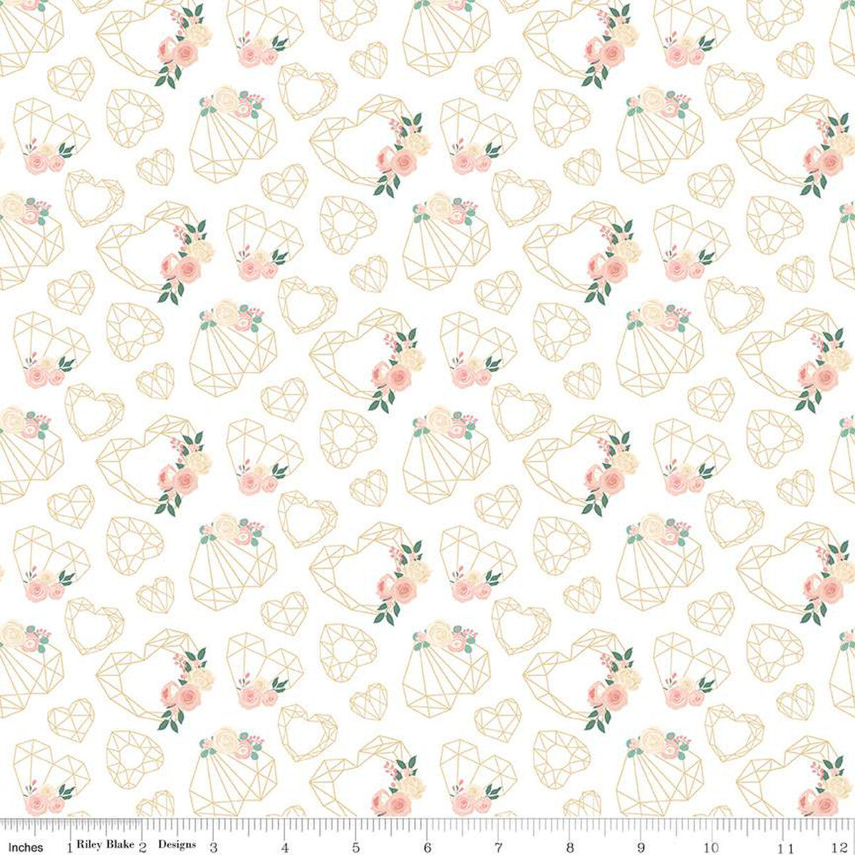 At First Sight Hearts on Cream | Metallic Gold | Remnant 18"