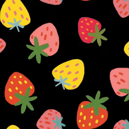 Purrberries on Black - Weave & Woven