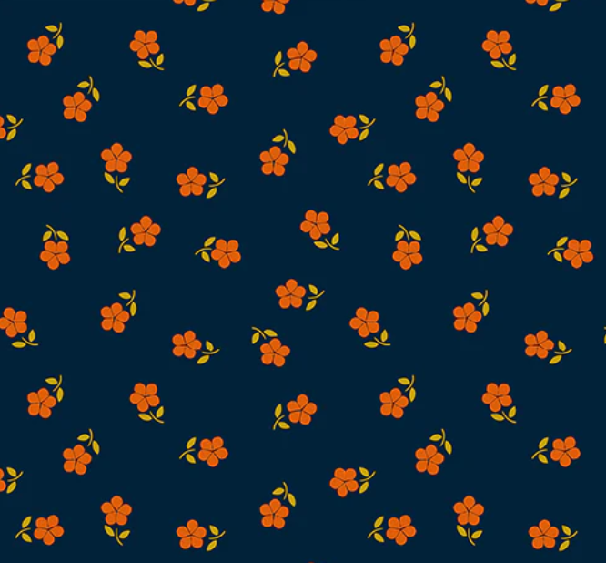 Sugar Maple Petals on Navy