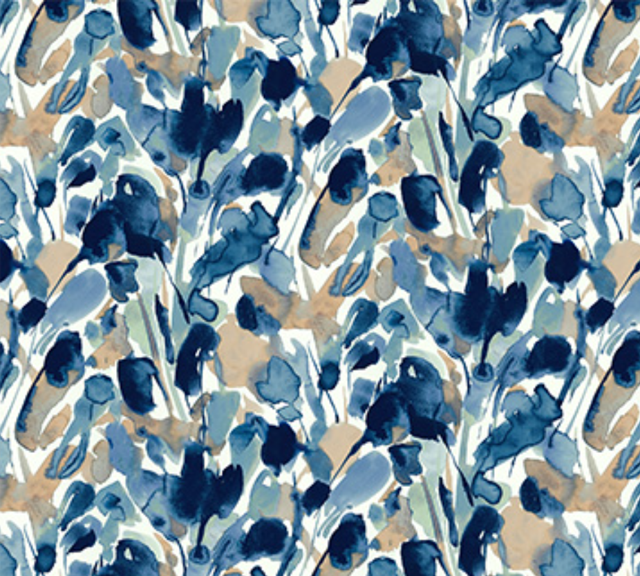 Winter Meadow Blooms in Navy