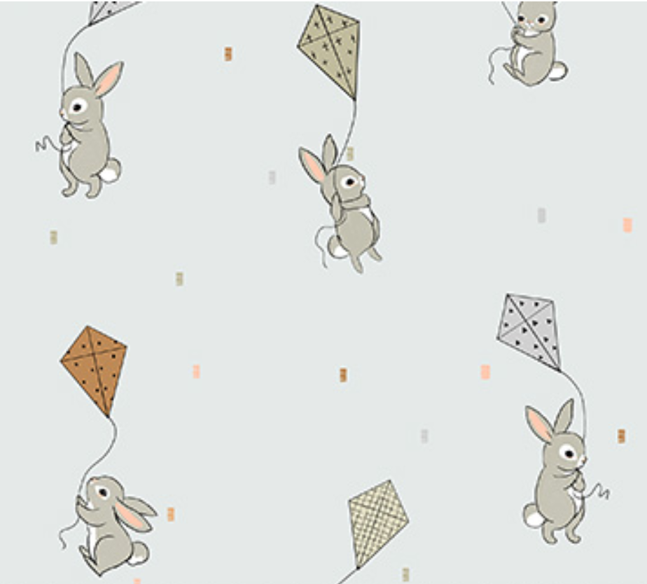 Bunny Kites on Grey