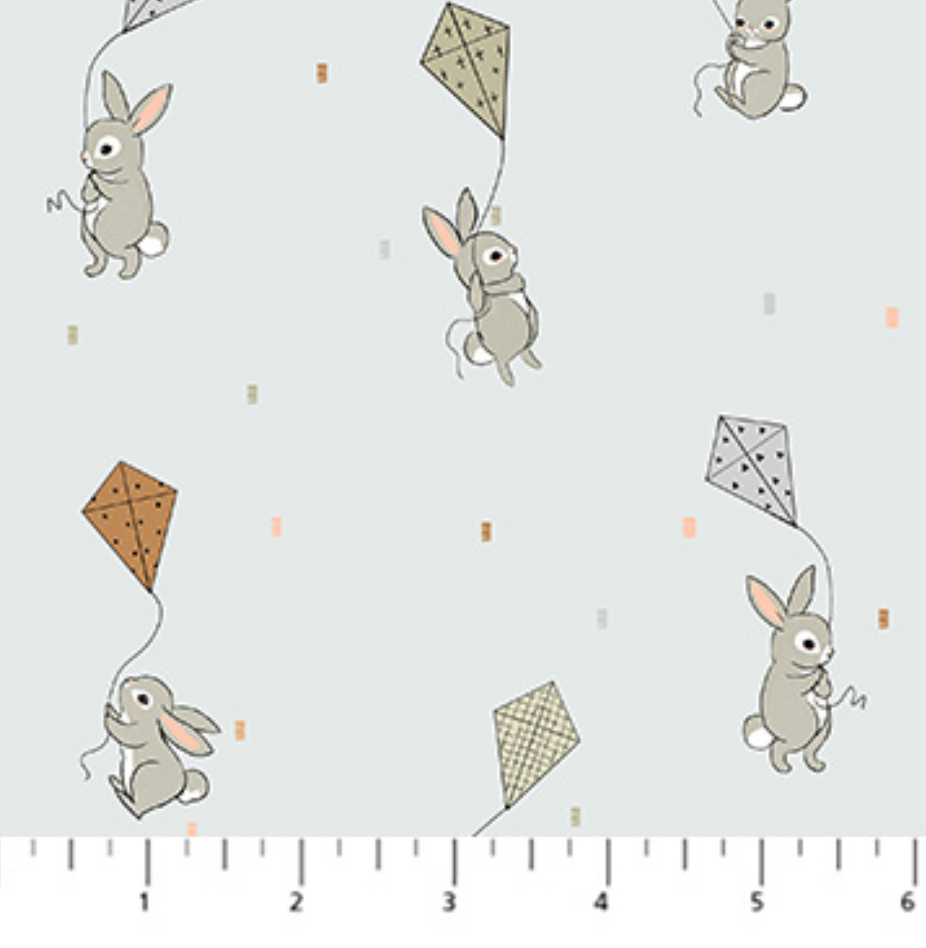 Bunny Kites on Grey