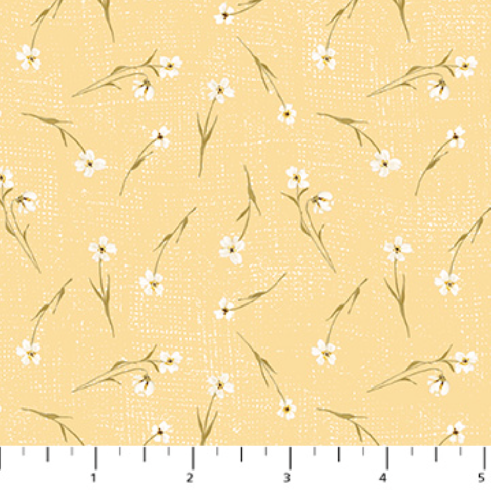 Tossed Florals on Yellow
