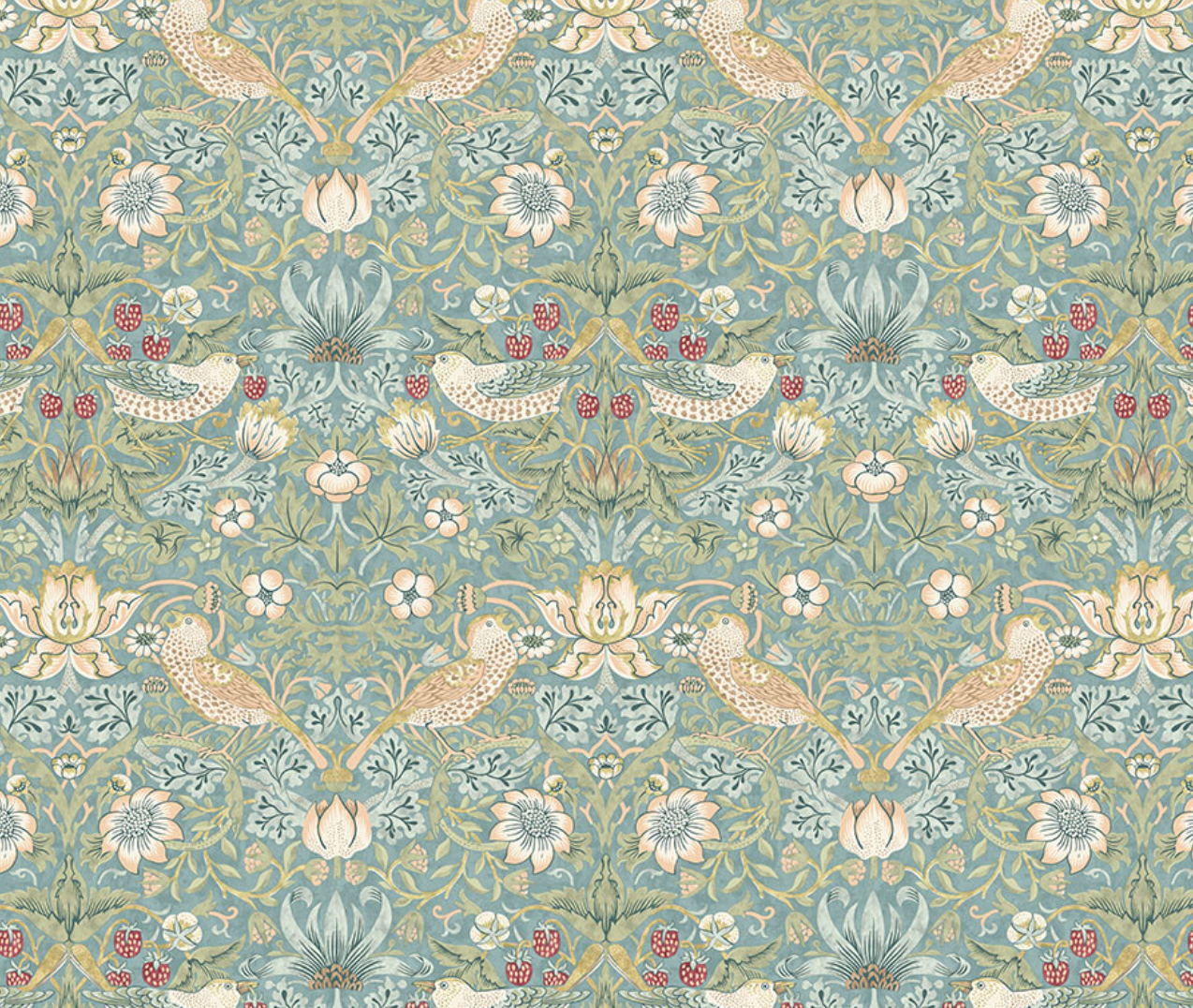 Strawberry Thief in Aqua - Weave & Woven