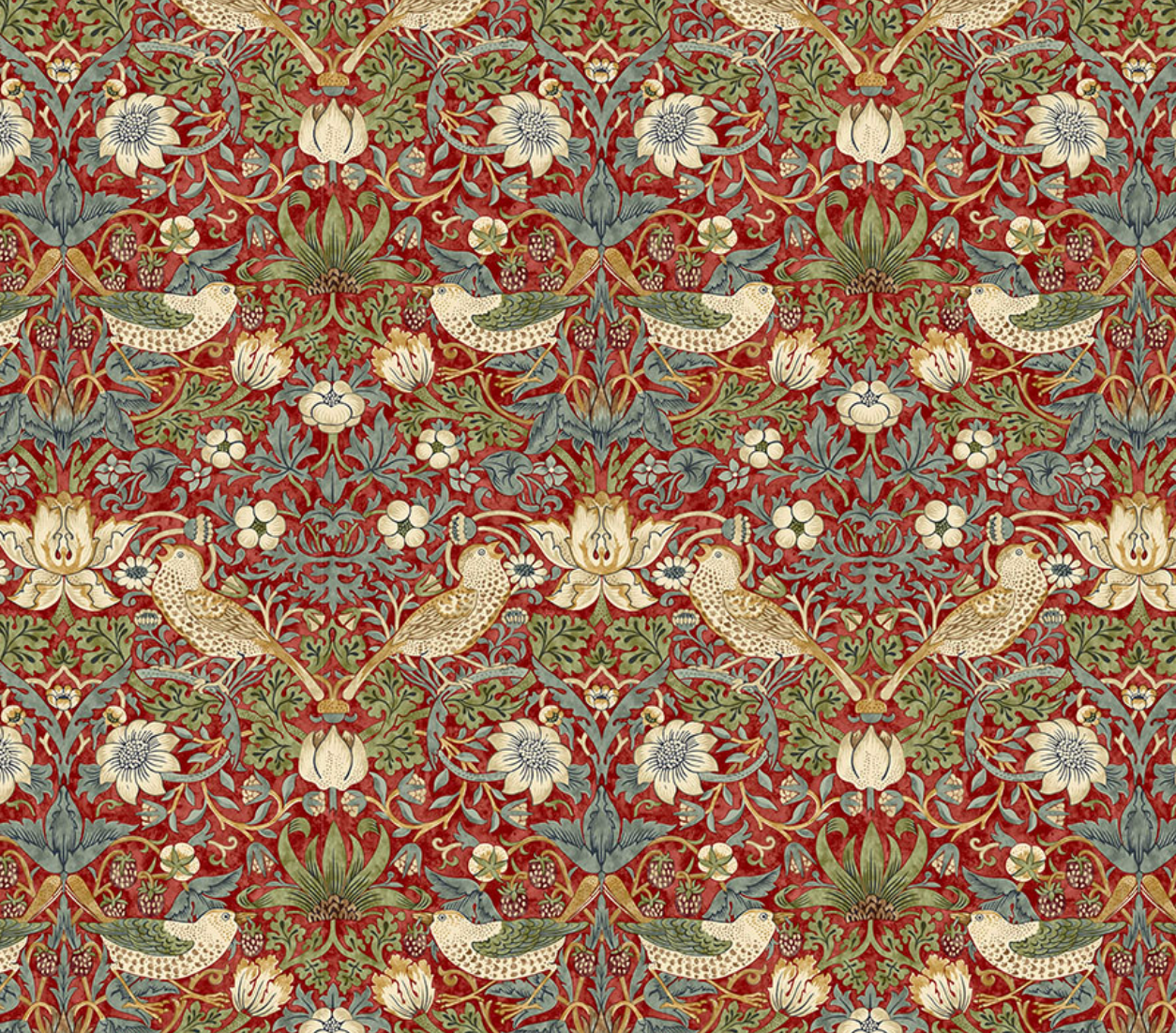 Strawberry Thief in Red - Weave & Woven