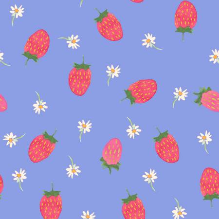 Strawberries in Cornflower