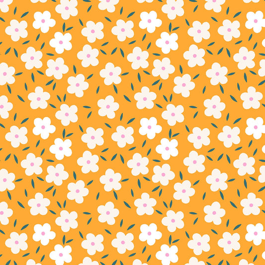Cute Florals on Orange