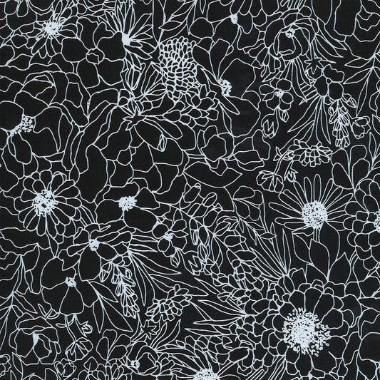 Sketchy Florals in Ink - Weave & Woven